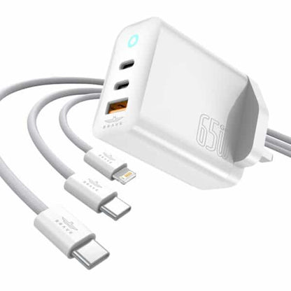 Brave 65W GaN USB-C Fast Charger Power Delivery & Quick Charge 2 USB-C & 1 USB-A