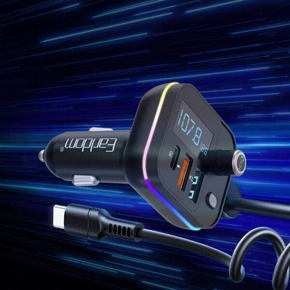 Earldom FM Transmitter ET-M87 Bluetooth USB Type-C PD 3 1A Black product photo