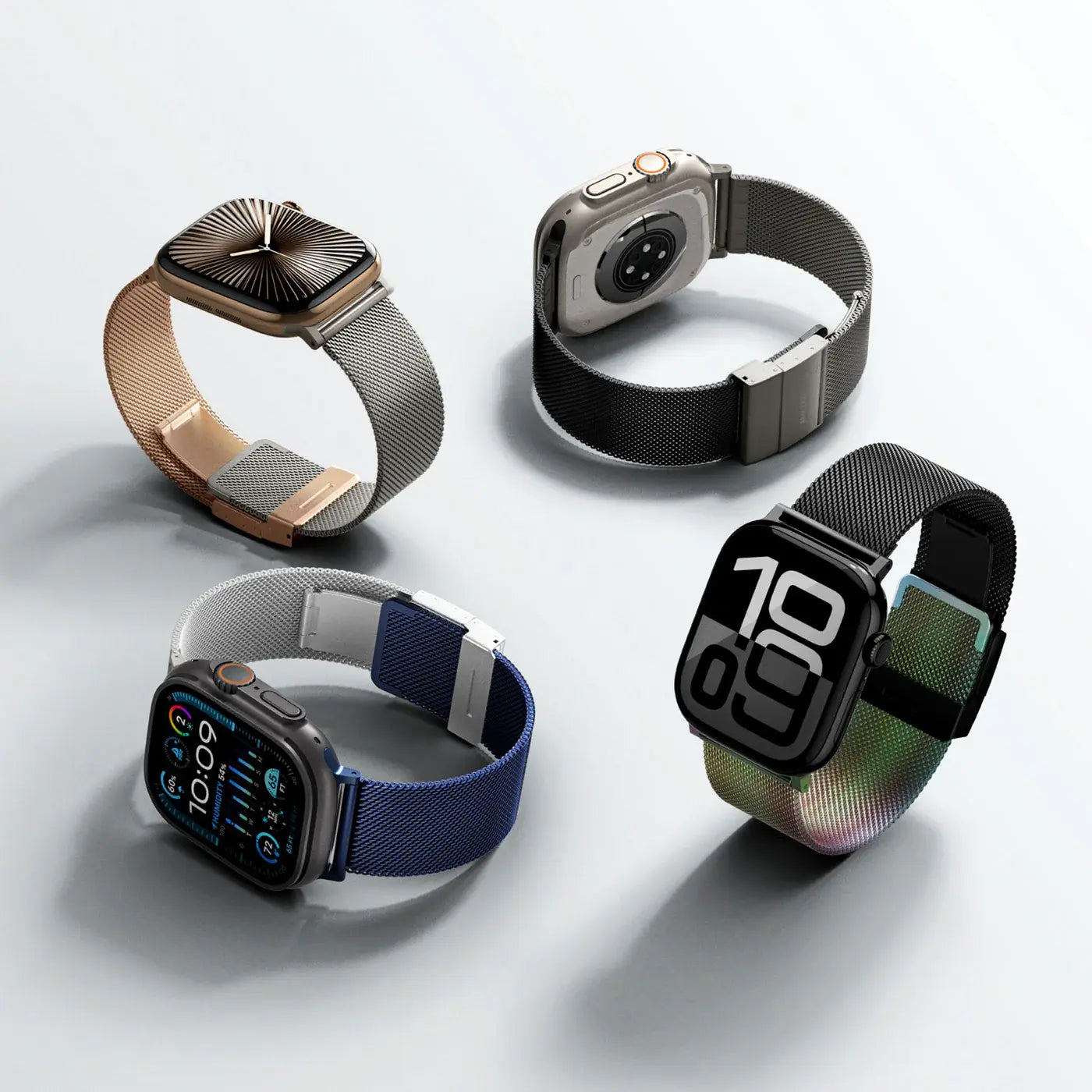 AmazingThing Apple Watch Series 10 46mm Omni StyleFlip Band- Silver Blue product photo