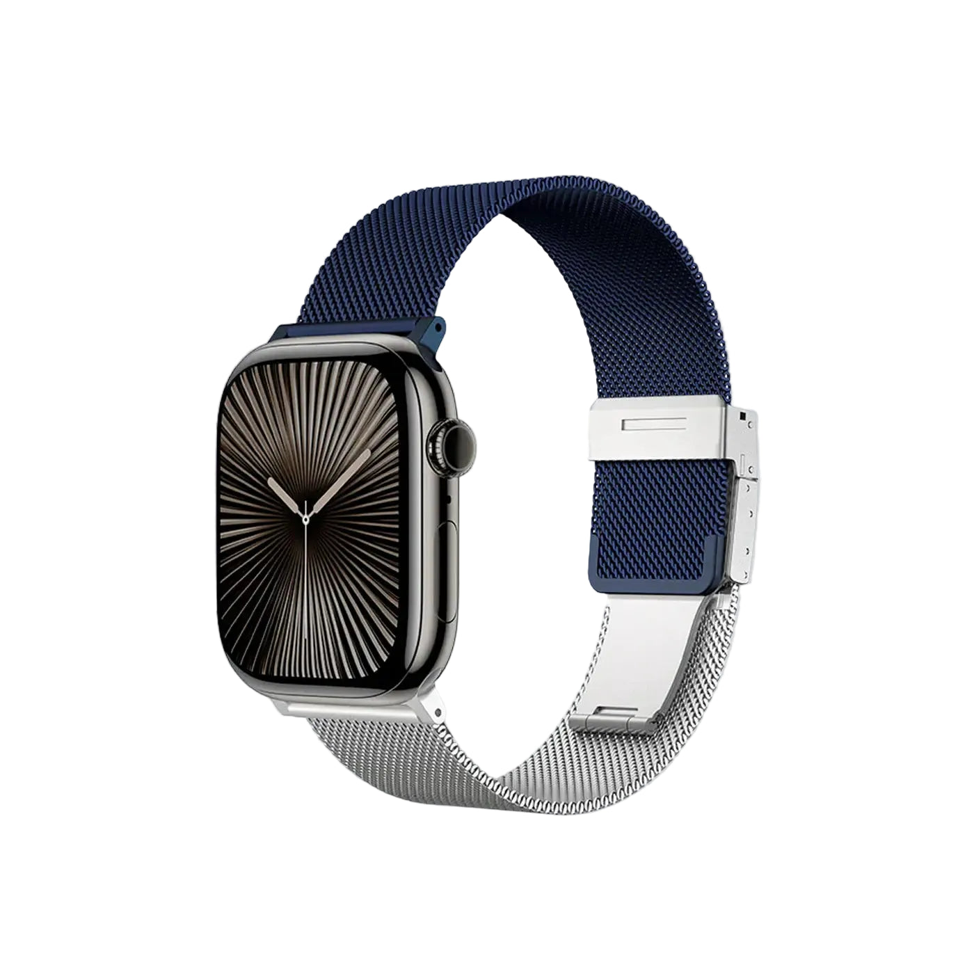 AmazingThing Apple Watch Series 10 46mm Omni StyleFlip Band- Silver Blue product photo