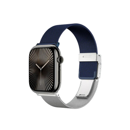 AmazingThing Apple Watch Series 10 46mm Omni StyleFlip Band- Silver Blue product photo