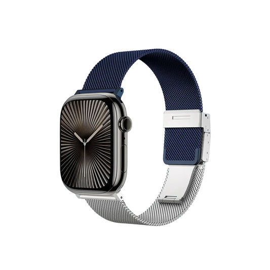AmazingThing Apple Watch Series 10 46mm Omni StyleFlip Band- Silver Blue product photo
