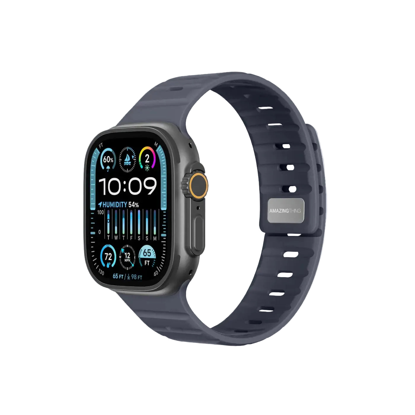 AmazingThing Apple Watch Strap 49 46 45 SilqLock-Gray Black product photo
