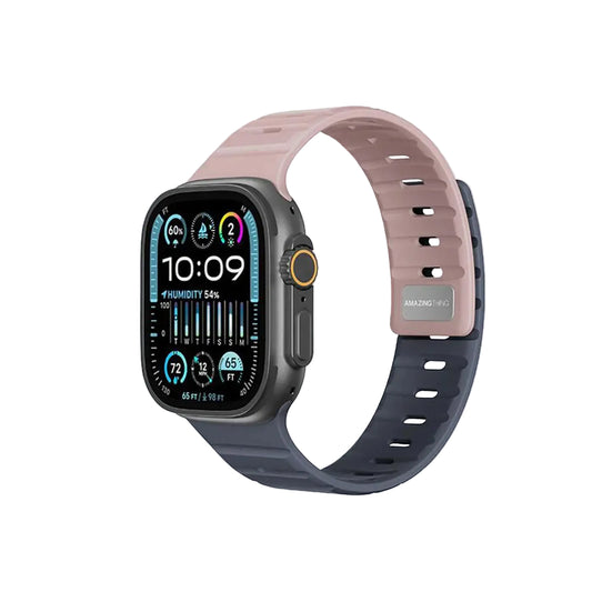 AmazingThing Apple Watch Strap 49 46 45 SilqLock-Grey Pink