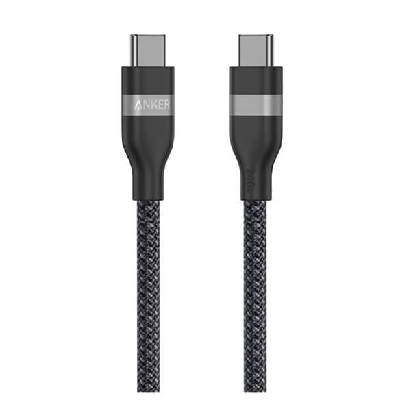 Anker USB-C to USB-C Cable 240W Upcycled-Braided 0 9m 3ft - Black product photo