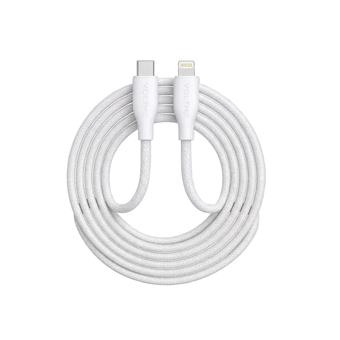Voltme USB Type C to Lightning PowerLink Rugg Fast Charge Cable 3A 30W- White