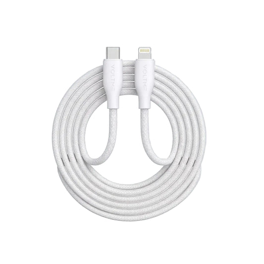 Voltme USB Type C to Lightning PowerLink Rugg Fast Charge Cable 3A 30W- White