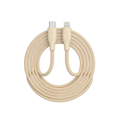 Voltme USB C to iPhone PowerLink RUGG Fast Charge Cable 3A 30W-Beige product photo