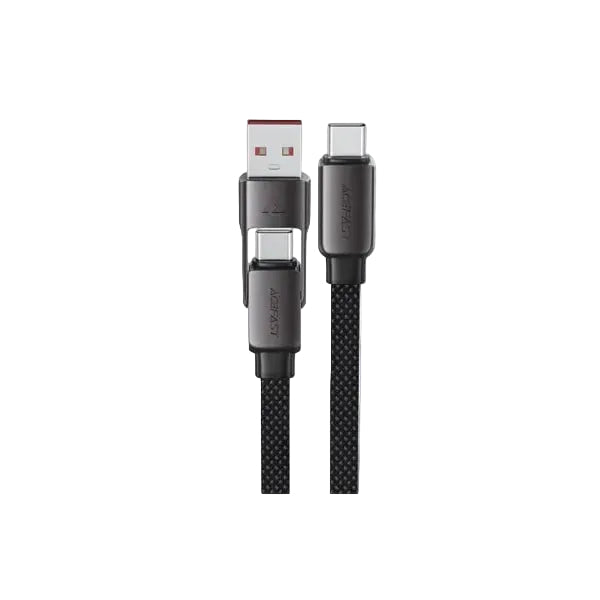 Acefast C13-005 60W 2-in-1 USB Type-C to Type-C Braided Charging Cable-0 2M product photo