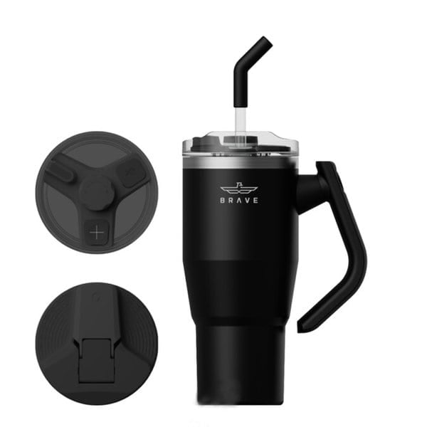 Brave Temp Guard Vacuum Insulated Travel Mug 180° Rotating Handle 24H Cold & 12H
