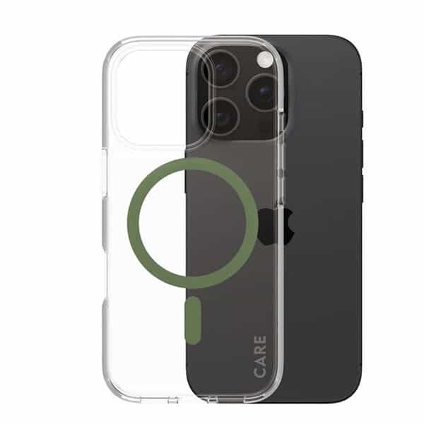 PanzerGlass iPhone 16 Pro CARE Flagship Case Transparent Urban Combat w Green