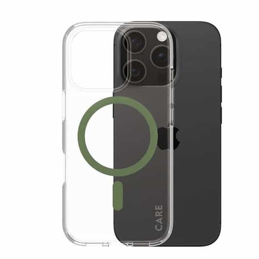 PanzerGlass iPhone 16 Pro CARE Flagship Case Transparent Urban Combat w Green
