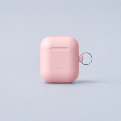 elago Airpods Protective Case - Silicone Hang Case with Carabiner Clip Pink Stylish Cover