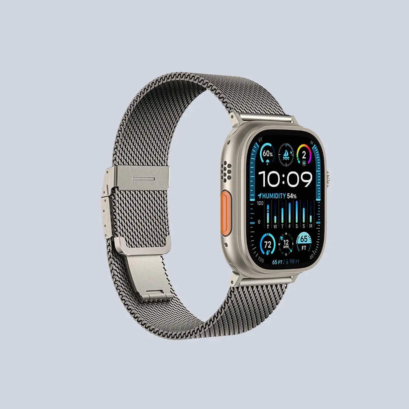 AmazingThing Apple Watch Strap 46m Titan Metal Band-Silver product photo