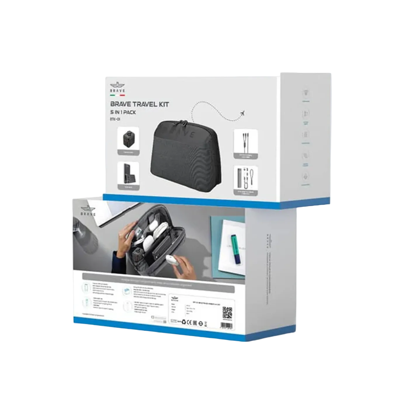 Brave Travel Kit 5-in-1 Tech Pouch Travel Accessories power bank product photo