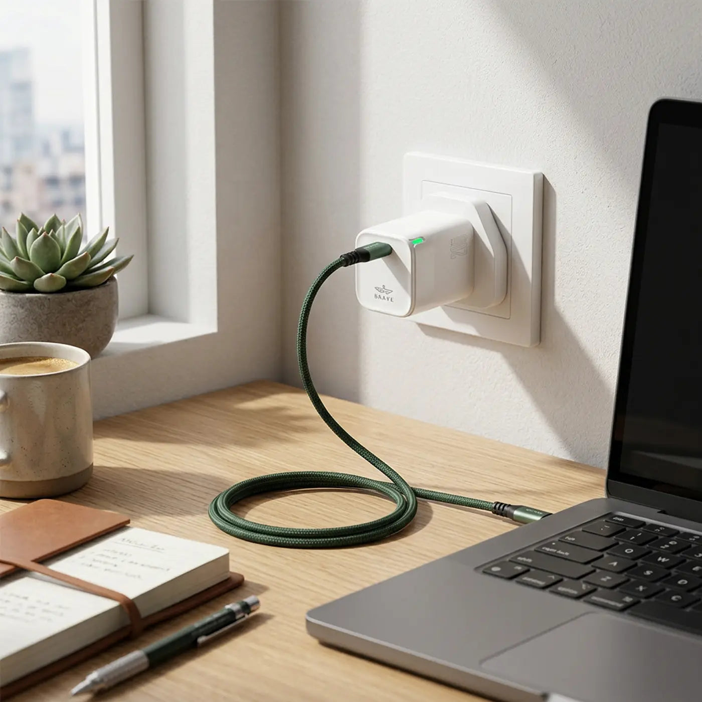 Brave GaN Fast Charger PD20W & QC3 0 - white product photo