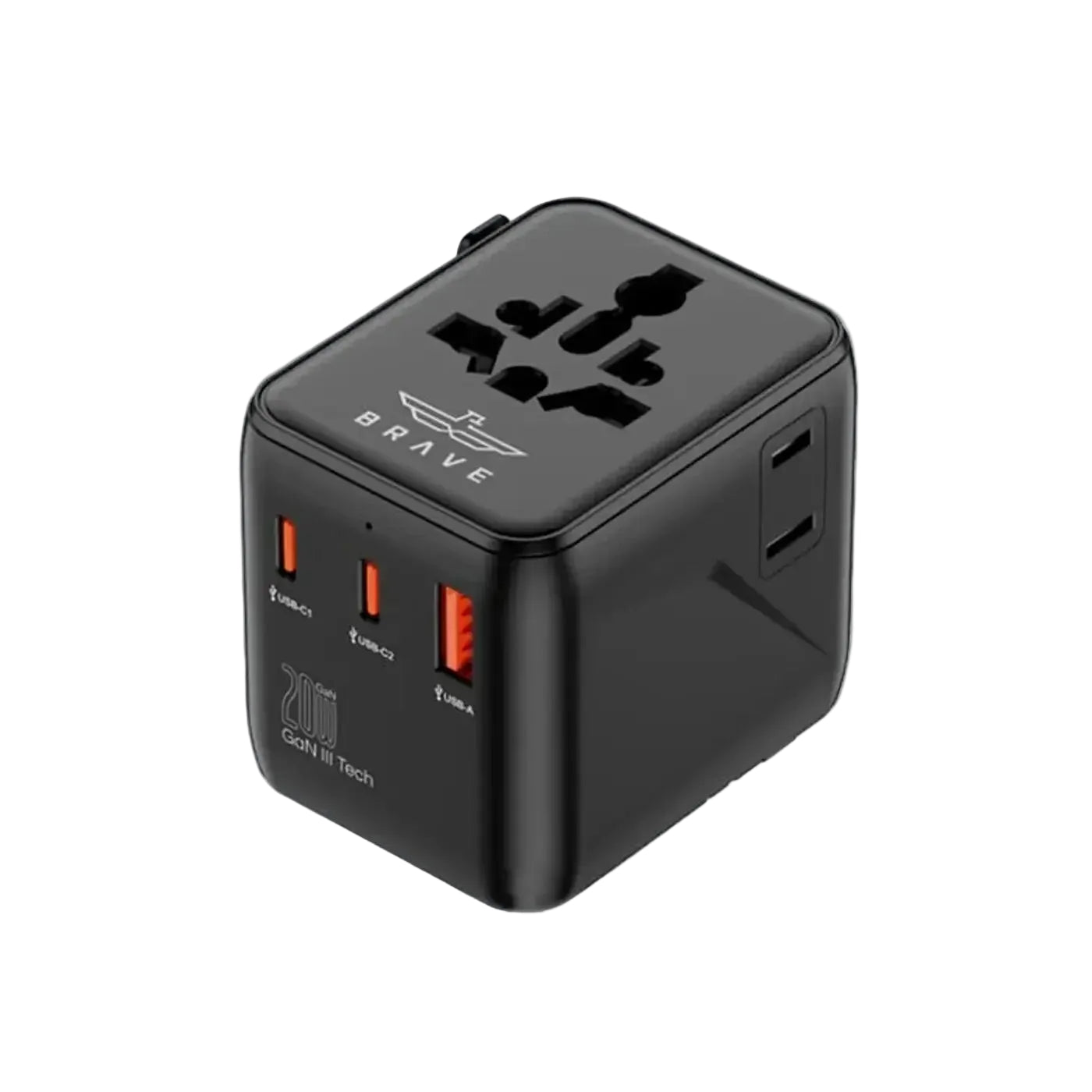 Brave 20W Fast Travel Charger GAN 3 Port + AC Adapter product photo