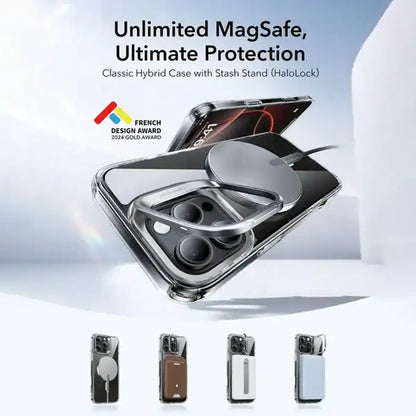 ESR iPhone 16 Pro Max Classic Hybrid Stash Stand Case -Black product photo