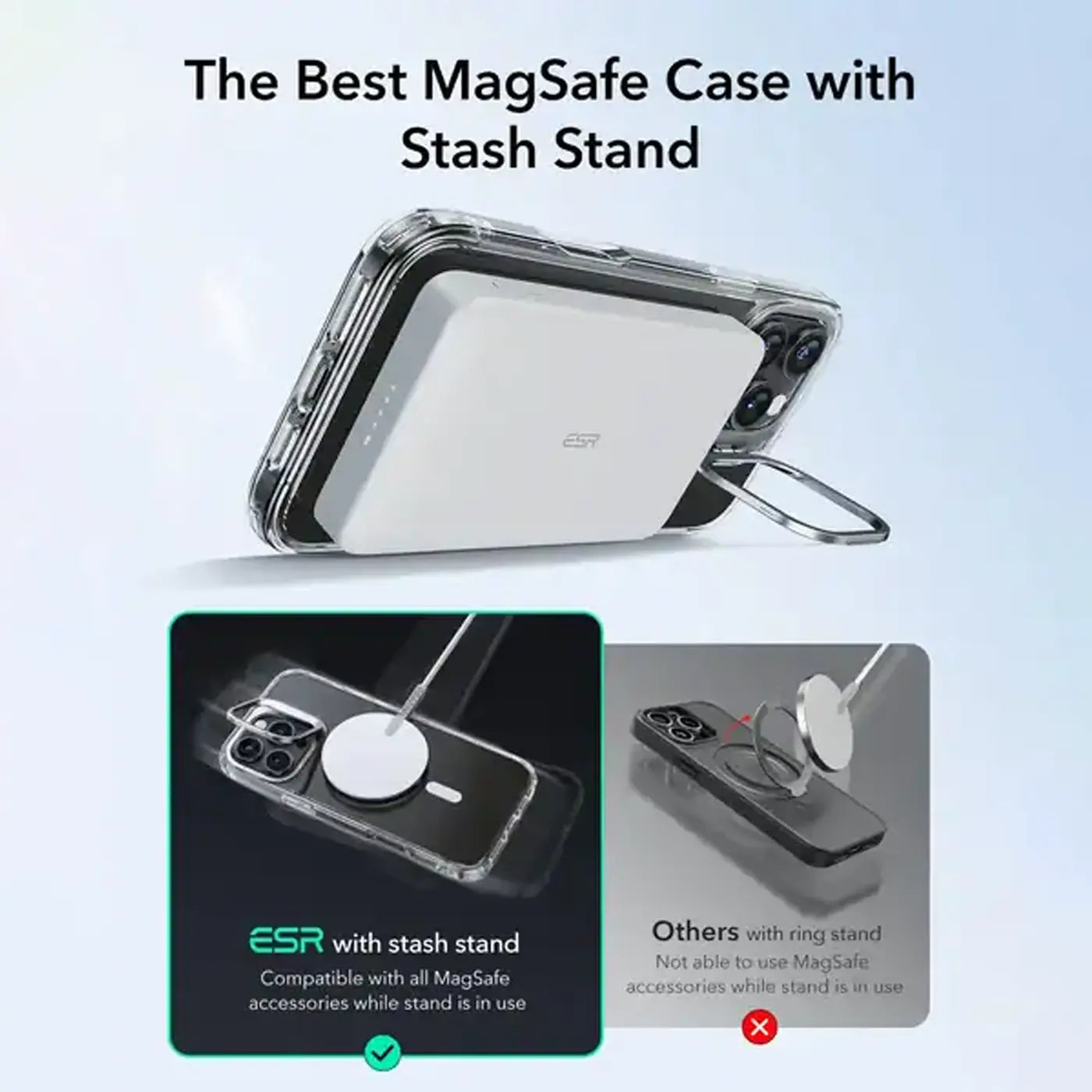 ESR iPhone 16 Pro Max Classic Hybrid Stash Stand Case -Black additional product image