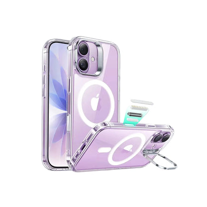 ESR iPhone 17 HaloLock Classic Hybrid Case with Stash Stand Clear product photo