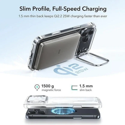 ESR iPhone 17 Pro Max Case with Stash Stand Clear product photo