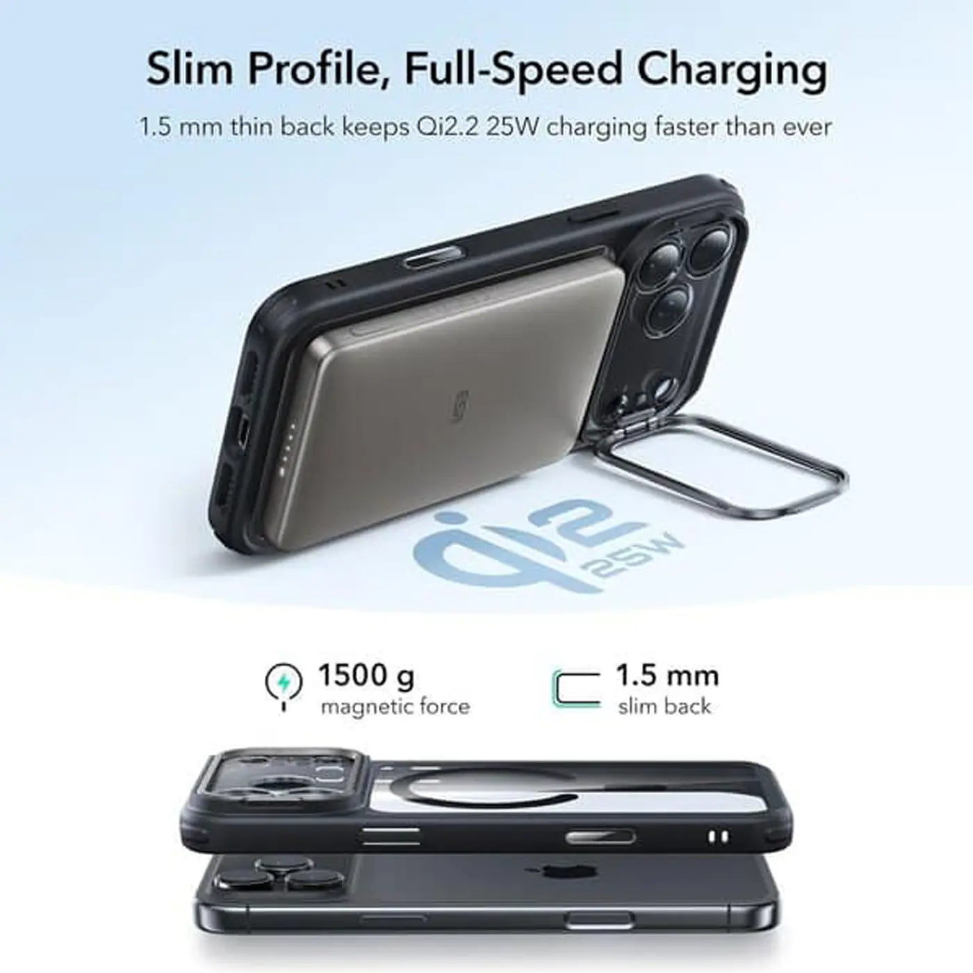 ESR iPhone 17 Pro Max HaloLock Stash Stand -Clear Black product photo