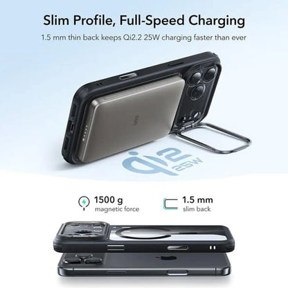 ESR iPhone 17 Pro Max HaloLock Stash Stand -Clear Black product photo