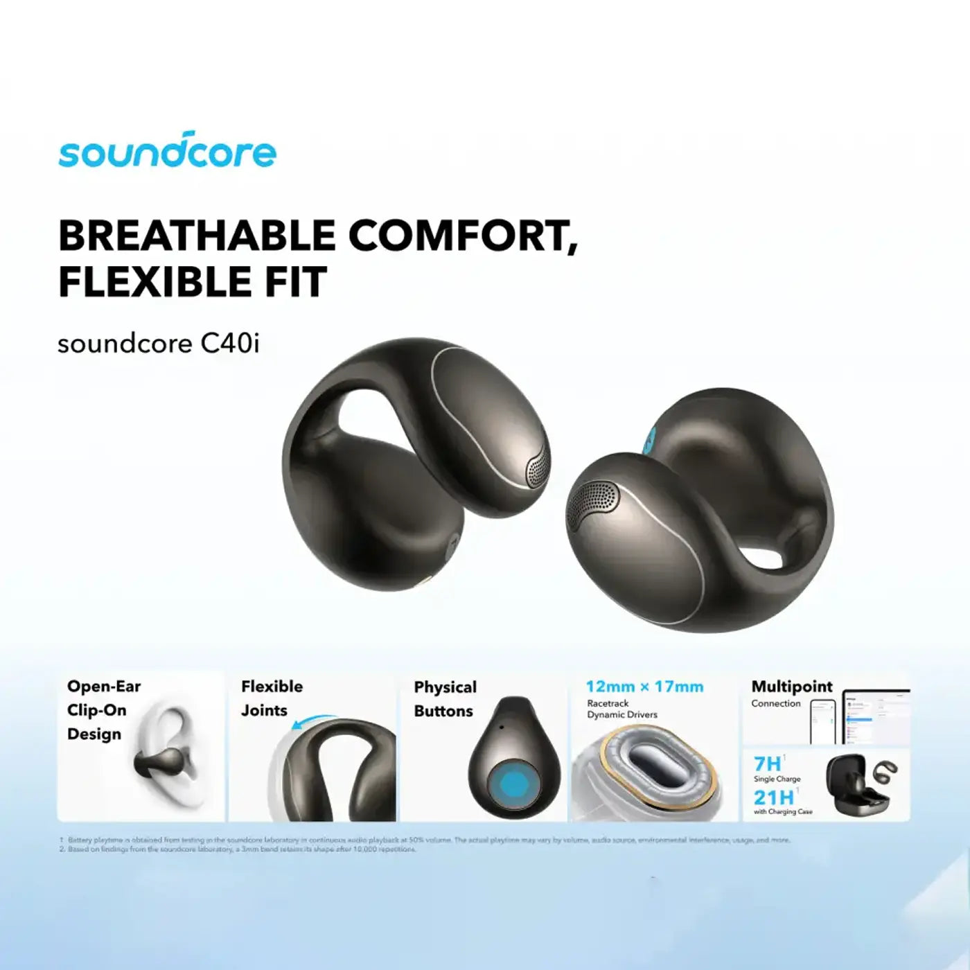 Soundcore C40i Clip-On Earbuds product photo