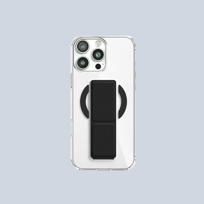 MagSafe iPhone 14 Promax Stand Case Foldable Wristband Grip -Clear product photo