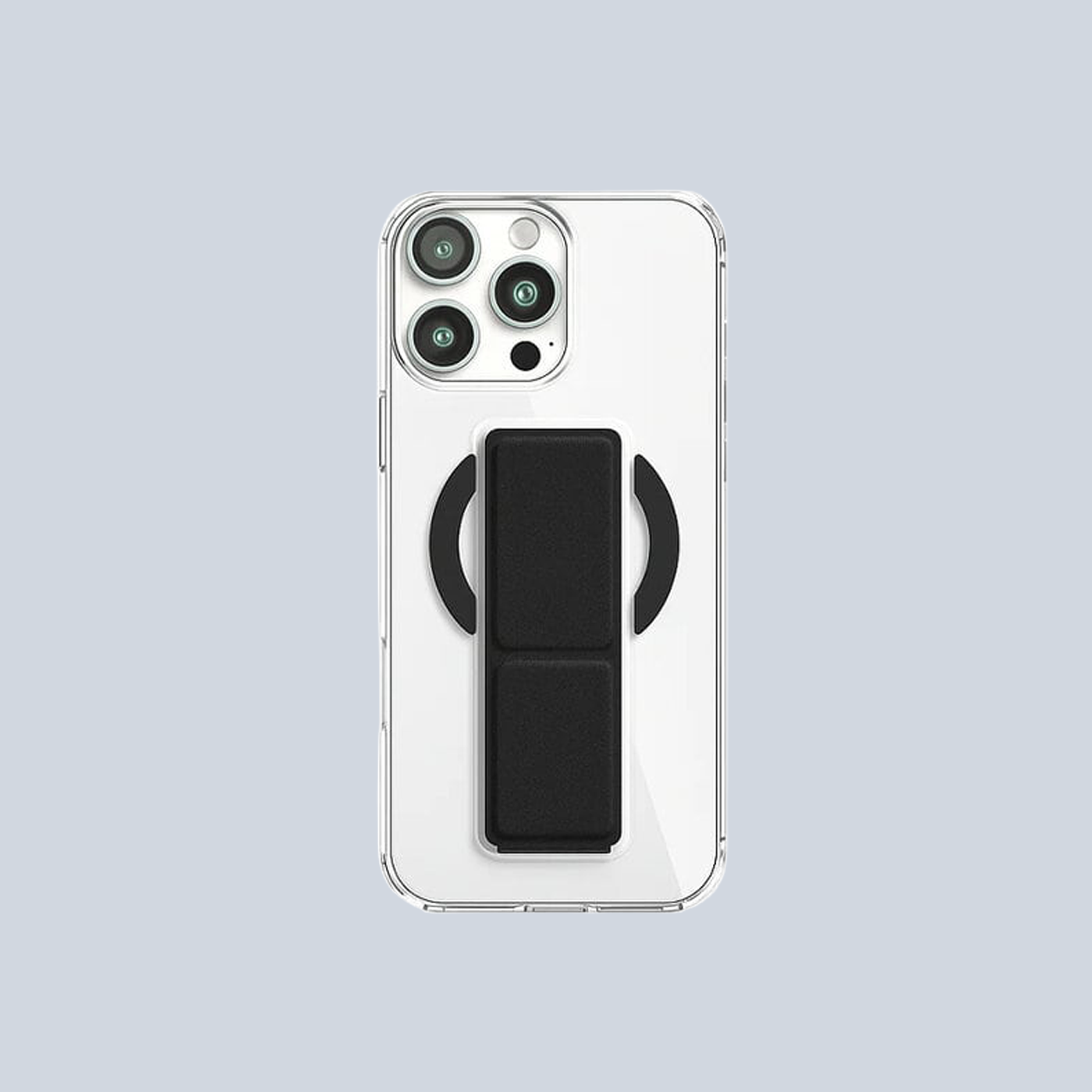 MagSafe iPhone 14 Promax Stand Case Foldable Wristband Grip -Clear product photo