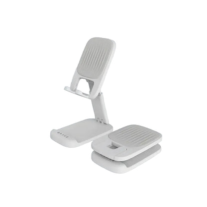 BRAVE 2-in-1 Foldable Adjustable Phone & Tablet Stand for Desk- White product photo