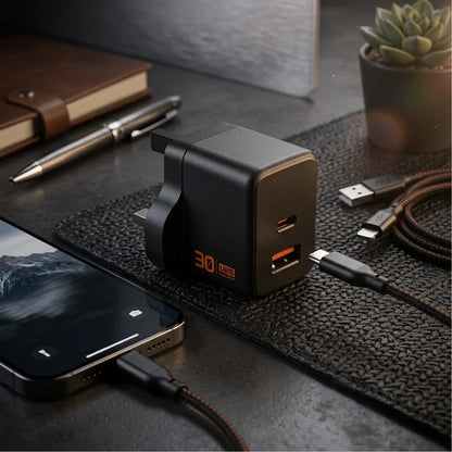 UAG Wall Charger SRGE 30W 2Port UK - Black product photo