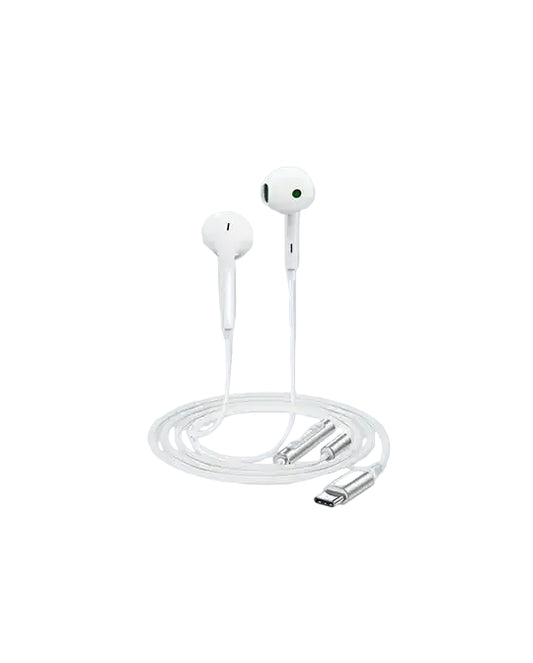 Acefast L7 USB-C Semi-Inner-ear Wired Headphones - White product photo
