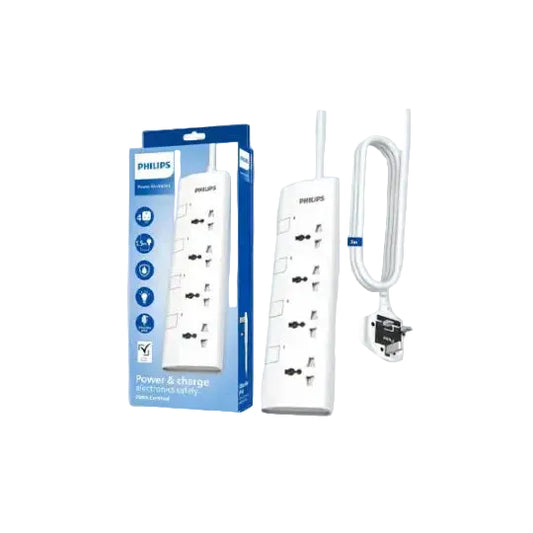 Philips 4-Way Universal Power Extension Cord 1 5M White product photo