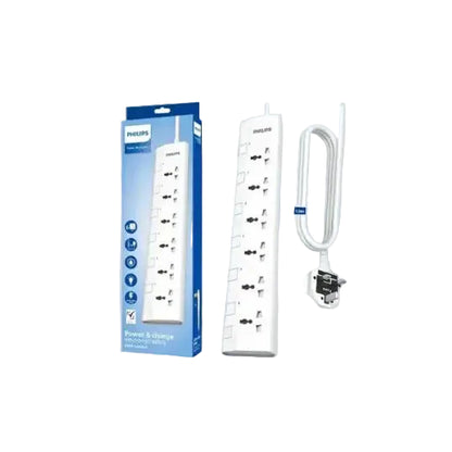 Philips 6-Way Universal Power Extension Cord 3M White product photo
