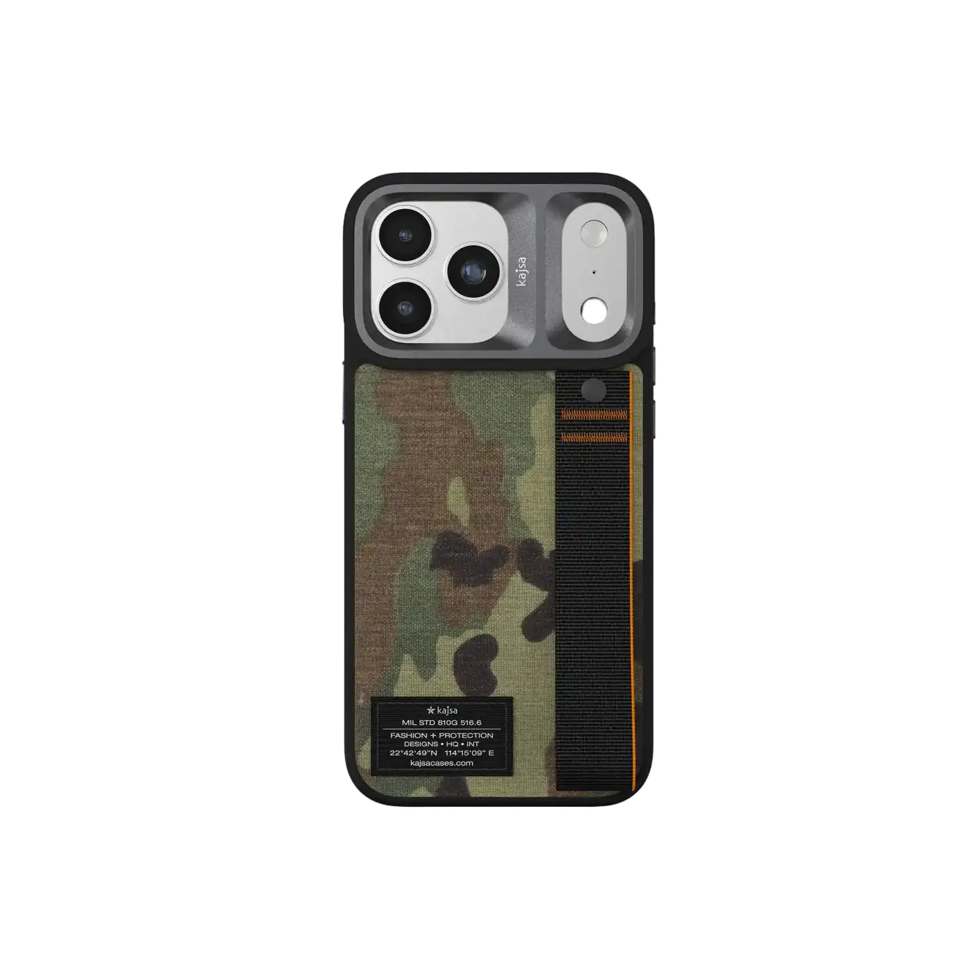 Kajsa iPhone 17 Pro Military Collection Straps Back Case -Multicam Green product photo