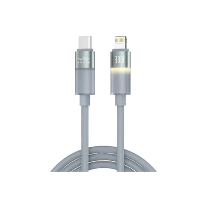 Brave BDC-50 FlexCharge Pro 30W USB-C to Lightning Cable Fast Charging 1M - Grey