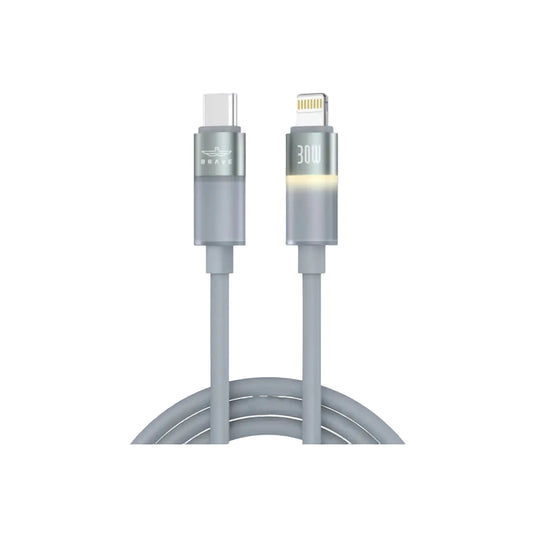 Brave BDC-50 FlexCharge Pro 30W USB-C to Lightning Cable Fast Charging 1M - Grey