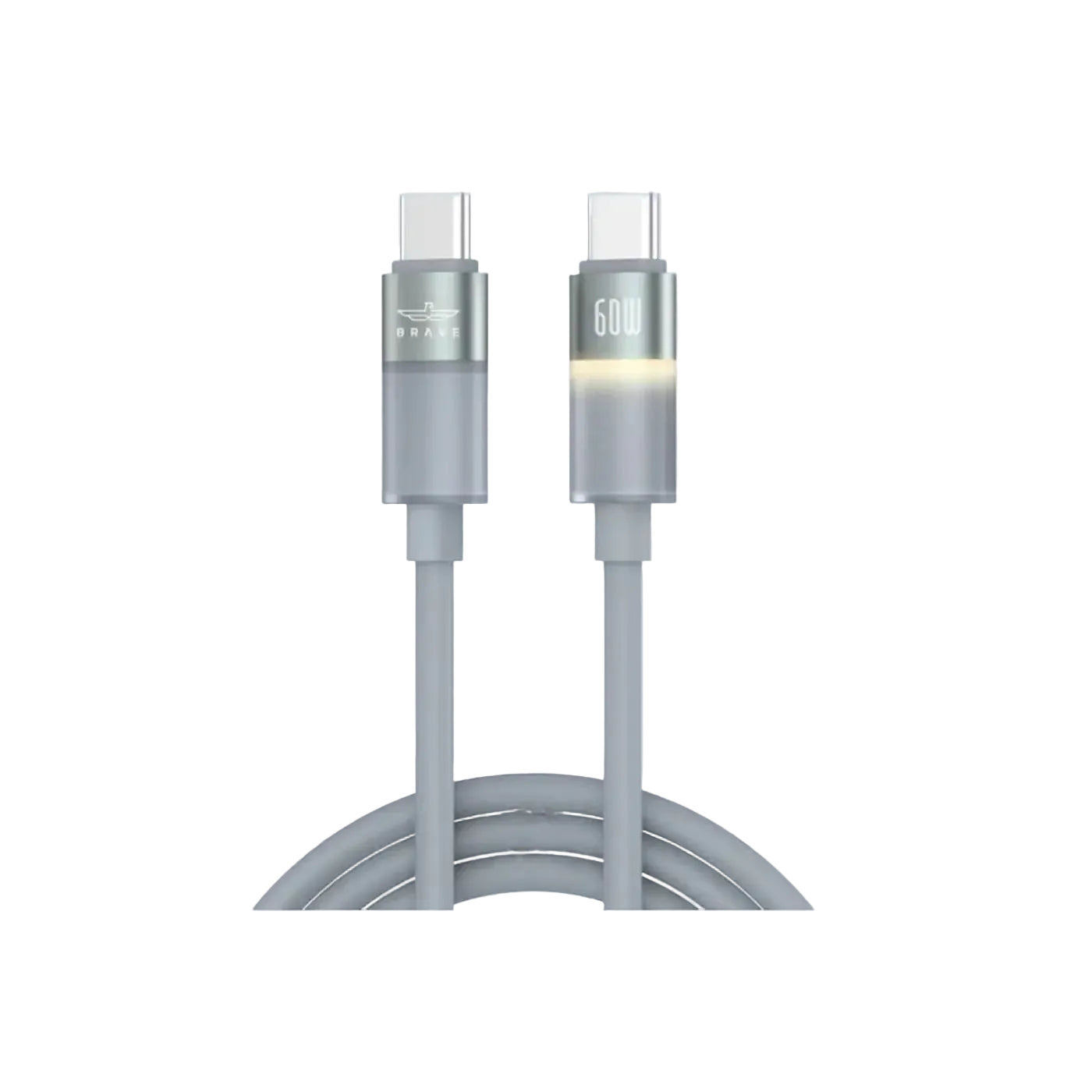 Brave BDC-51 FlexCharge Pro 60W Type-C to Type-C Cable Fast Charging 1M - Grey