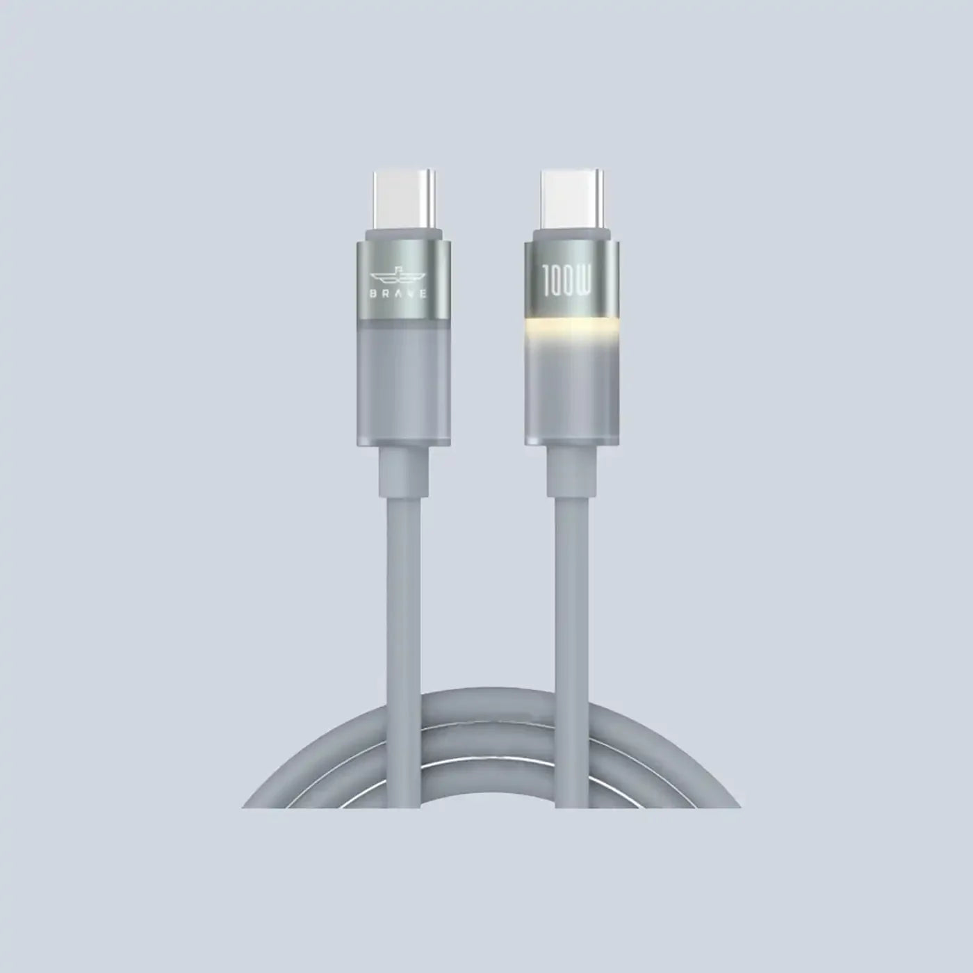 Brave BDC-52 FlexCharge Pro 100W Type-C to Type-C Cable Fast Charging 1M - Grey