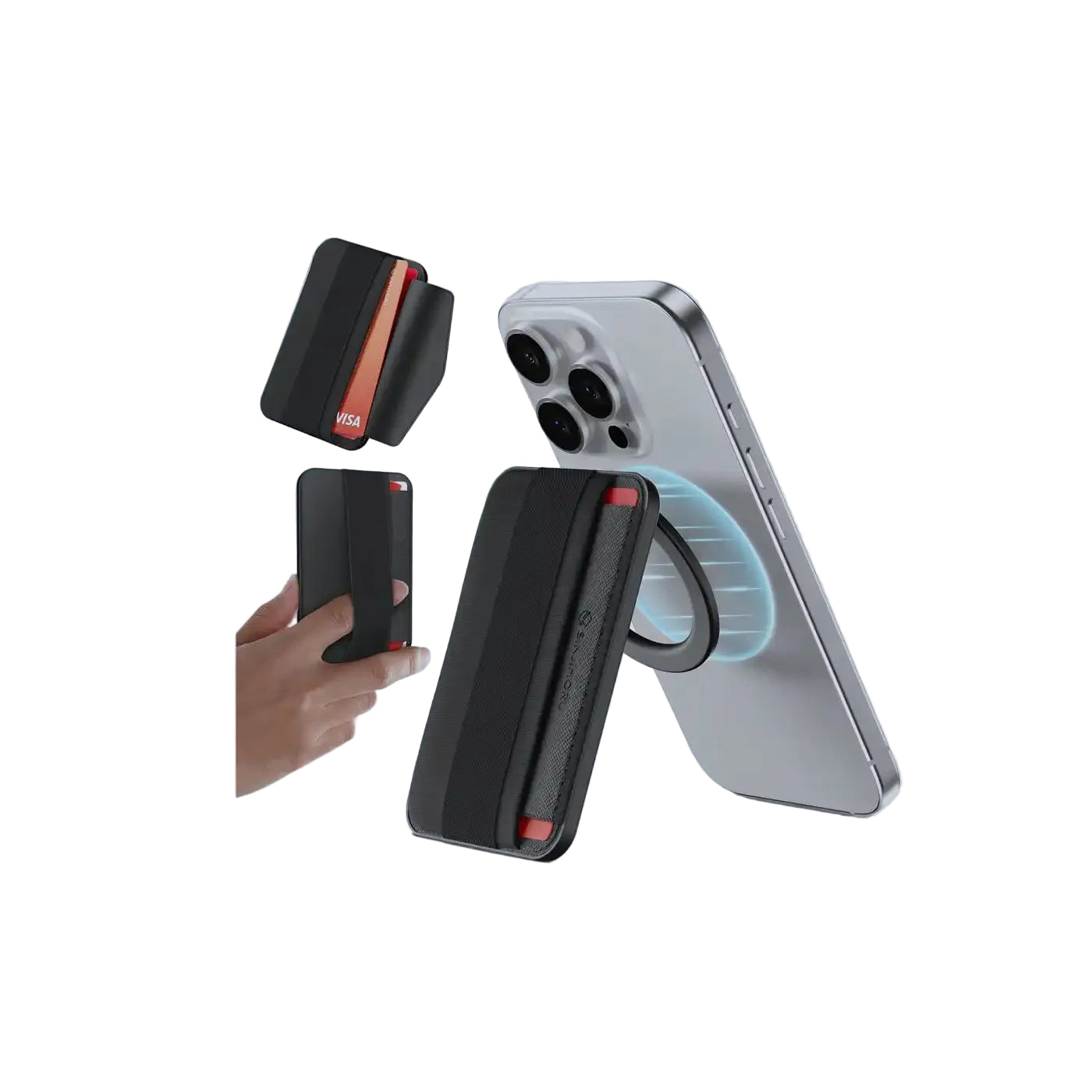 Sinjimoru MagSafe Wallet M-Band Stand Black product photo