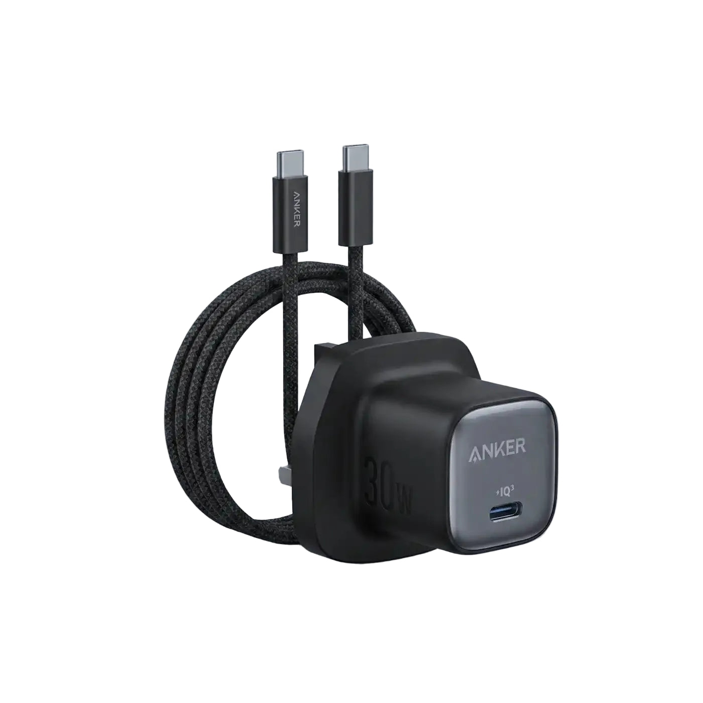 Anker Zolo Charger 30W PD 3 0 with USB-C to C Black product photo