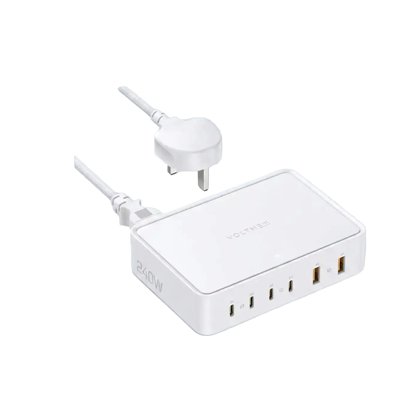 VOLTME Revo 240W 6-Port GaN Desktop Power Station White product photo