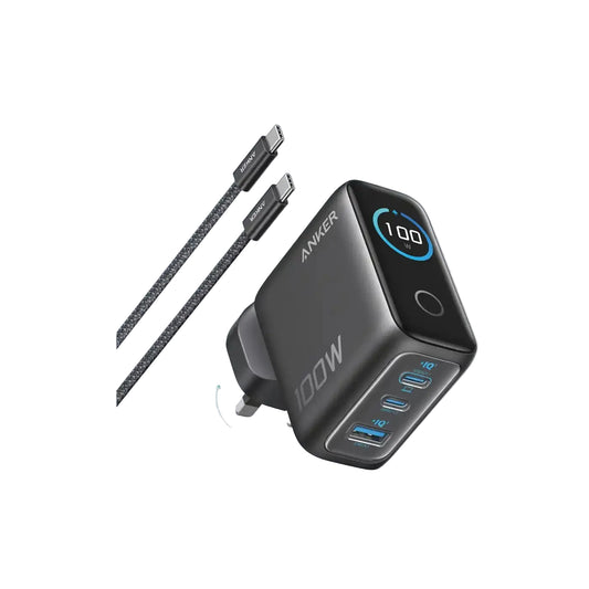 Anker Wall Charger 100W Max USB C Charger 3-Port GaN Black product photo