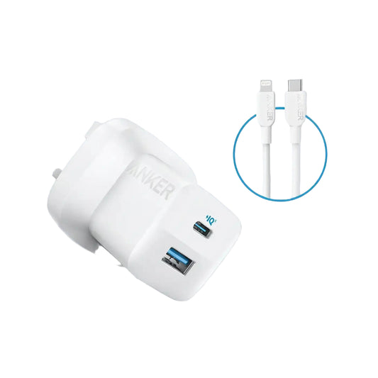 Anker 323 Charger with 33W USB C to Lightning Cable 3 FT - White product photo