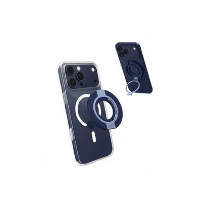 Brave MagSafe 3-in-1 Magnetic Phone Grip with Finger Strap & Kickstand – Blue