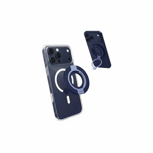 Brave MagSafe 3-in-1 Magnetic Phone Grip with Finger Strap & Kickstand – Blue