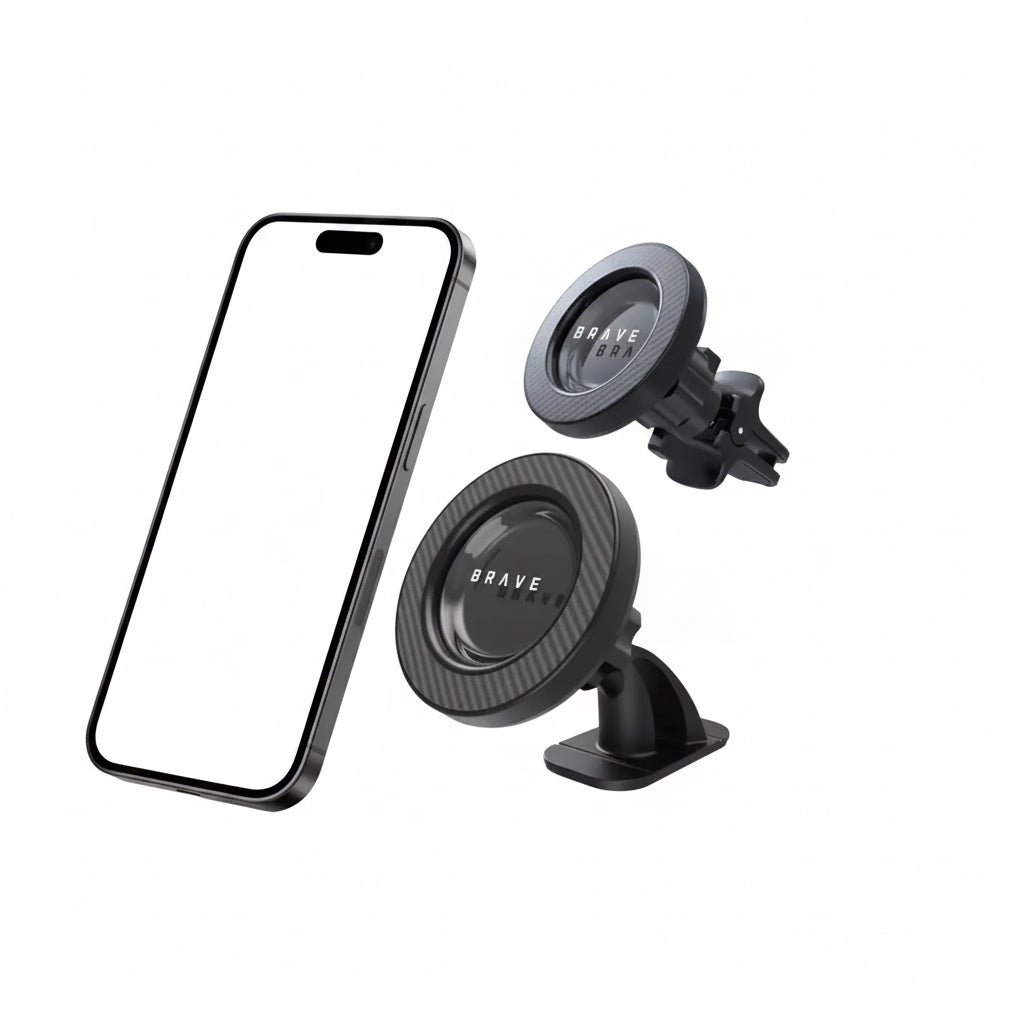 Brave 2-in-1 Magnetic Car Phone Holder - Black