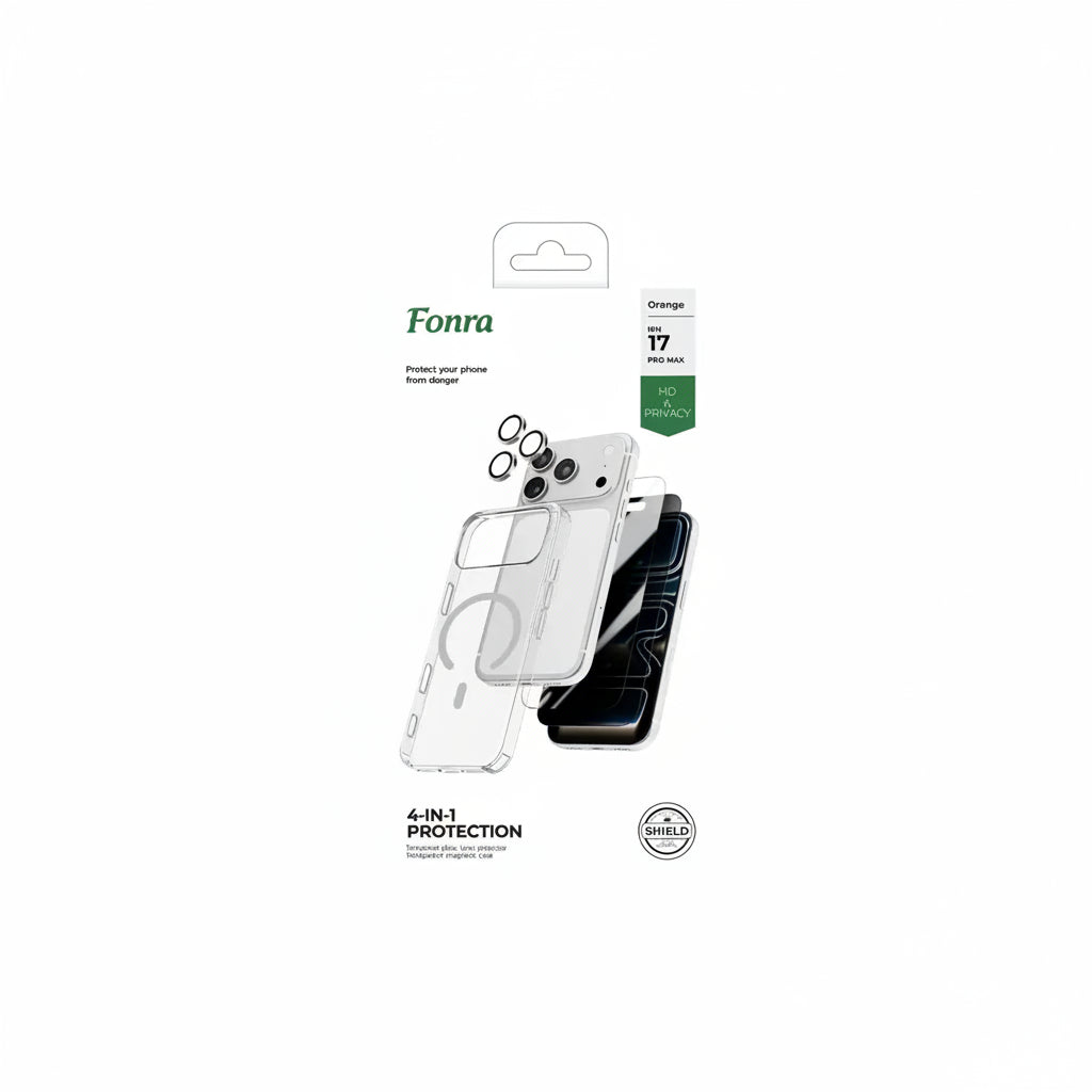 Fonra iPhone 17 Pro Max 4 in 1 Protection -Orange