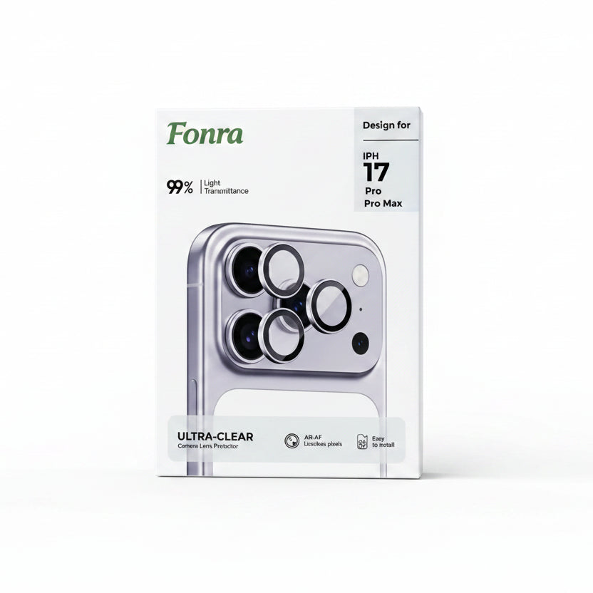 Fonra iPhone 17 Pro/ 17 Pro Max Camera Lens Protector- Silver